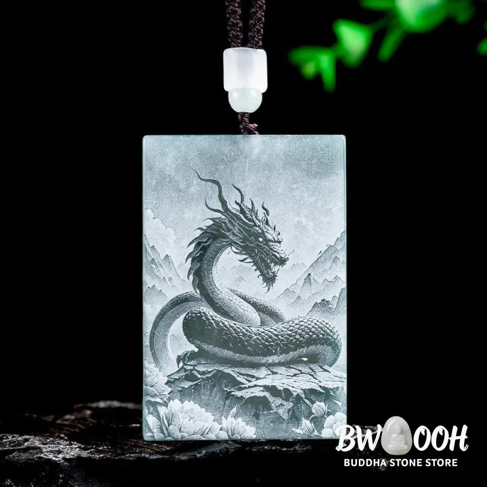 Buddha Stones Year Of The Horse Chinese Zodiac Engraving Jade Abundance Necklace Pendants - BWOOOH - Necklaces &amp;