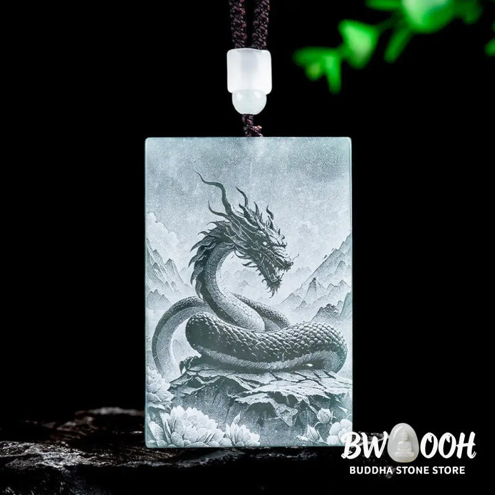 Buddha Stones Year Of The Horse Chinese Zodiac Engraving Jade Abundance Necklace Pendants - BWOOOH - Necklaces &amp;
