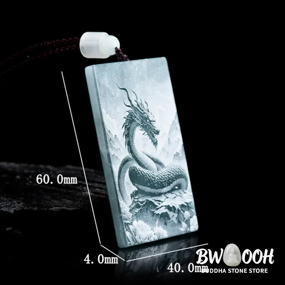 Buddha Stones Year Of The Horse Chinese Zodiac Engraving Jade Abundance Necklace Pendants - BWOOOH - Necklaces &amp;