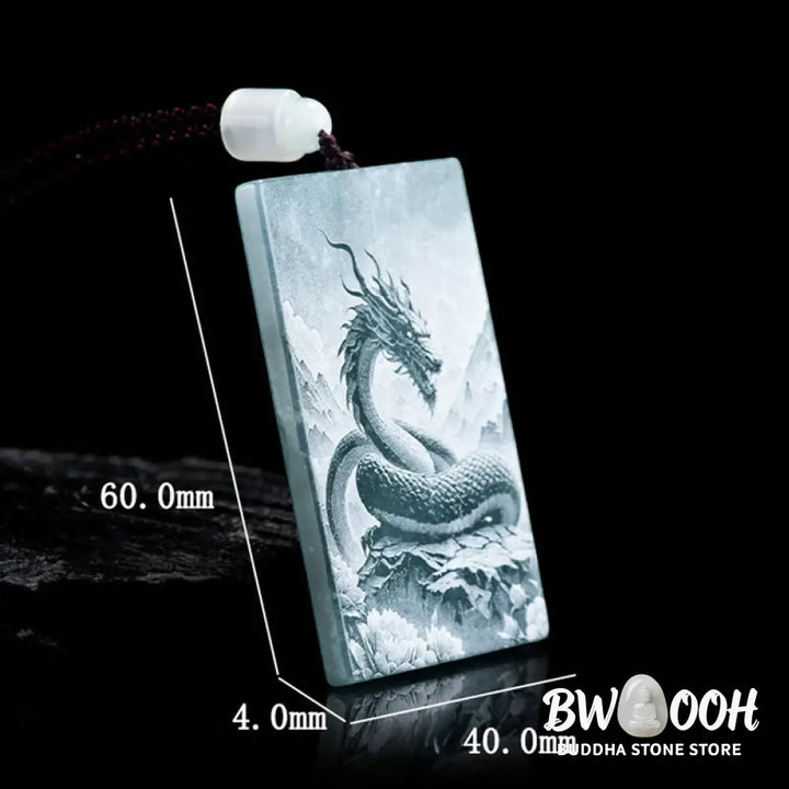 Buddha Stones Year Of The Horse Chinese Zodiac Engraving Jade Abundance Necklace Pendants - BWOOOH - Necklaces &amp;