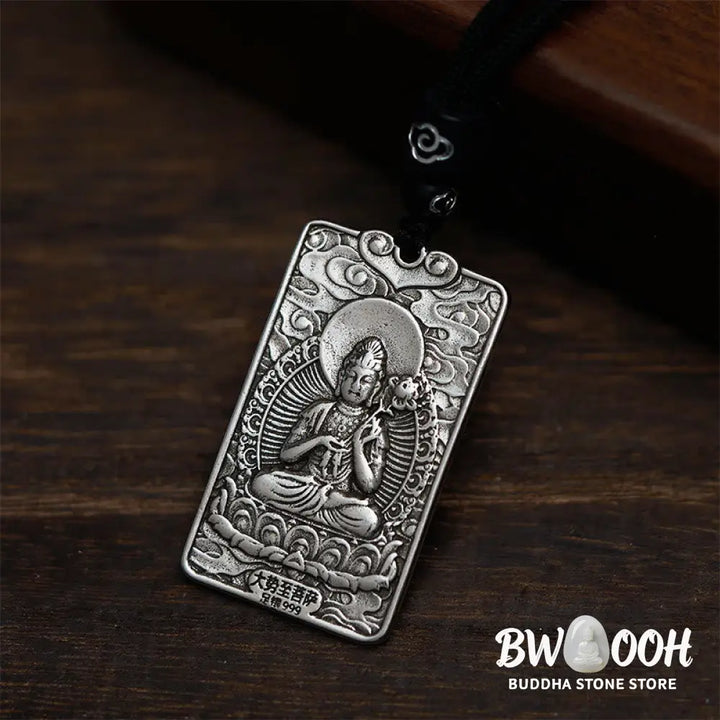 Buddha Stones Year of the Horse Chinese Zodiac Natal Buddha Copper Plated Silver Balance Necklace Pendant - BWOOOH