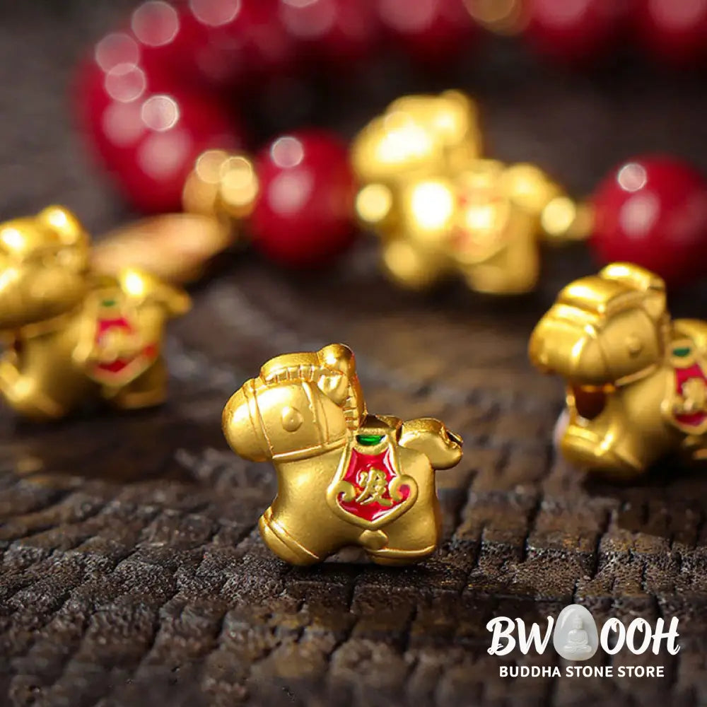 Buddha Stones Year Of The Horse Cinnabar Blessing Bracelet - Bracelet