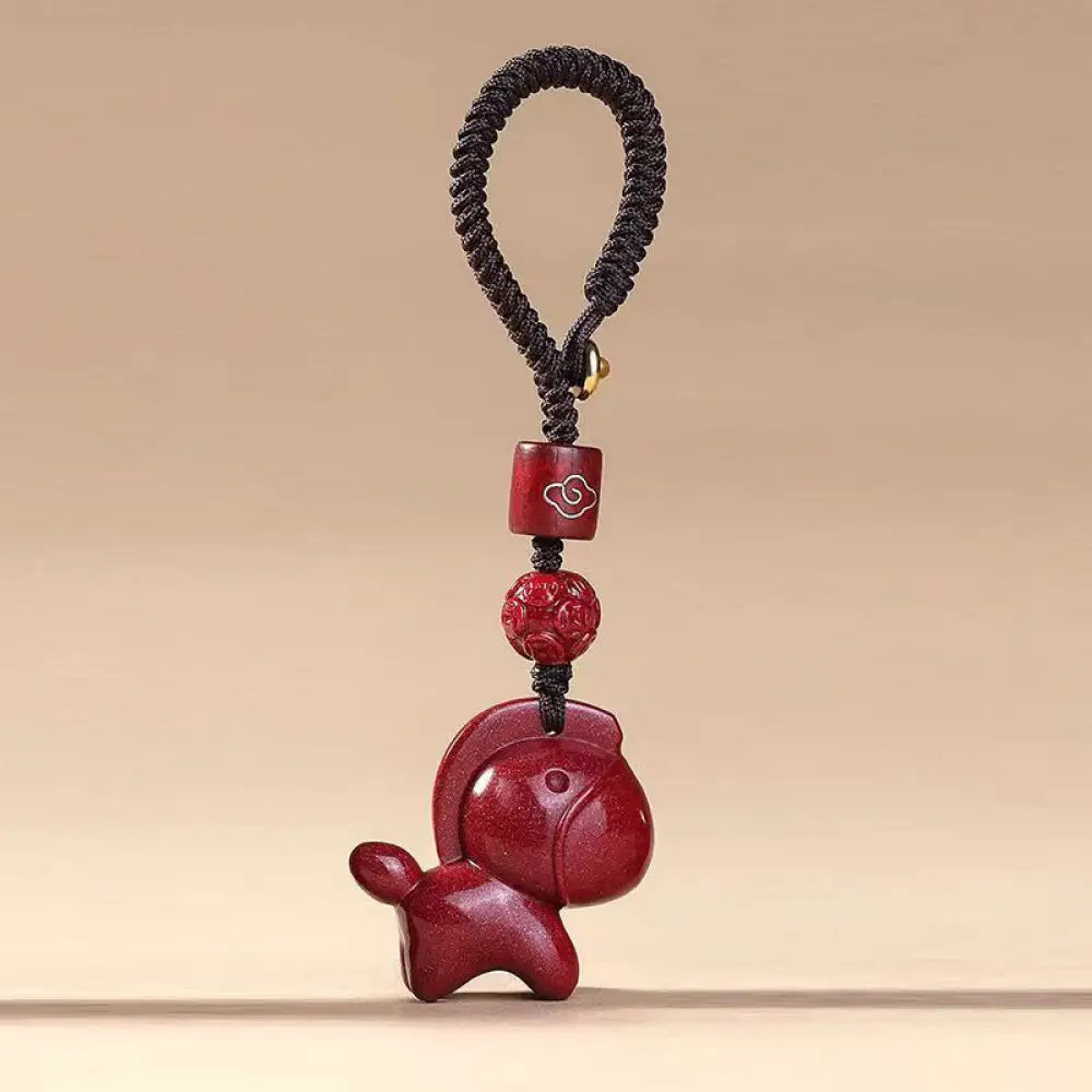 BWOOOH Year Of The Horse Cinnabar Blessing Key Chain