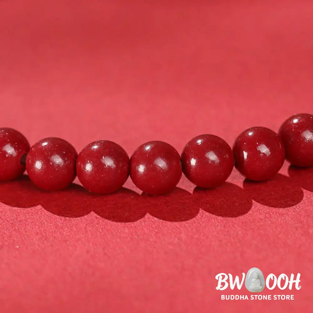 Buddha Stones Year of the Horse Cinnabar Jade Red String Blessing Bracelet - Bracelet