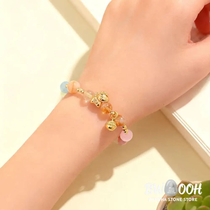 Buddha Stones Year Of The Horse Citrine Amethyst Various Crystals Protection Bracelet - Bracelet