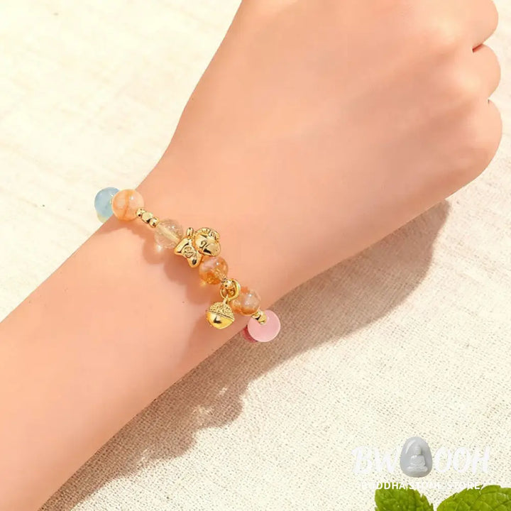 Buddha Stones Year Of The Horse Citrine Amethyst Various Crystals Protection Bracelet - Bracelet