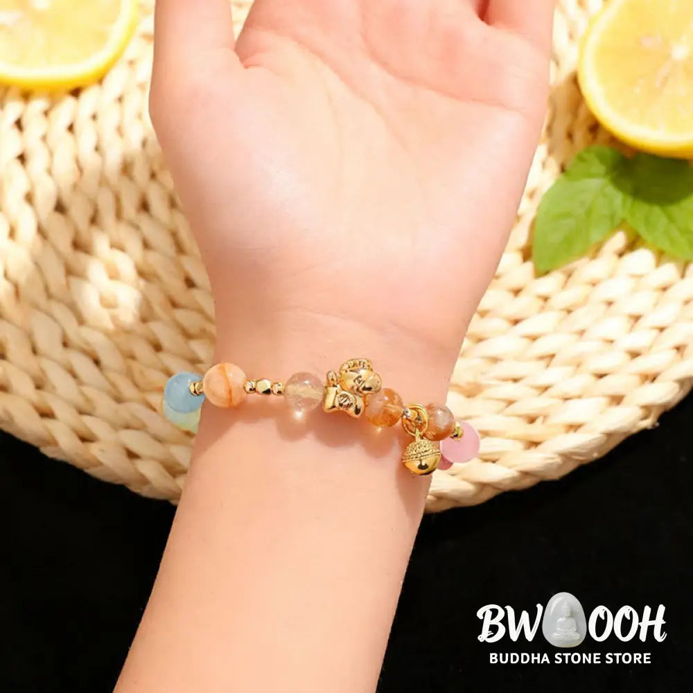 Buddha Stones Year Of The Horse Citrine Amethyst Various Crystals Protection Bracelet - Bracelet