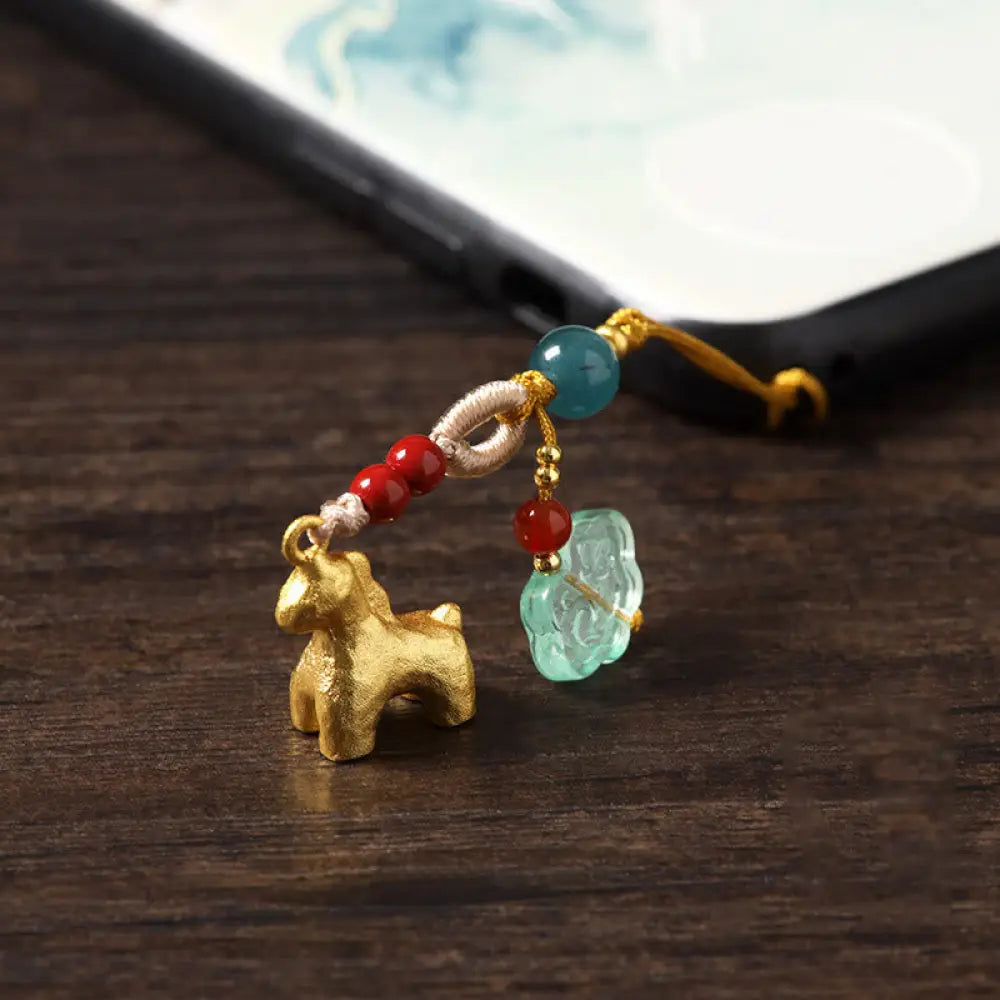 BWOOOH Year of the Horse Copper Cinnabar Blue Chalcedony 