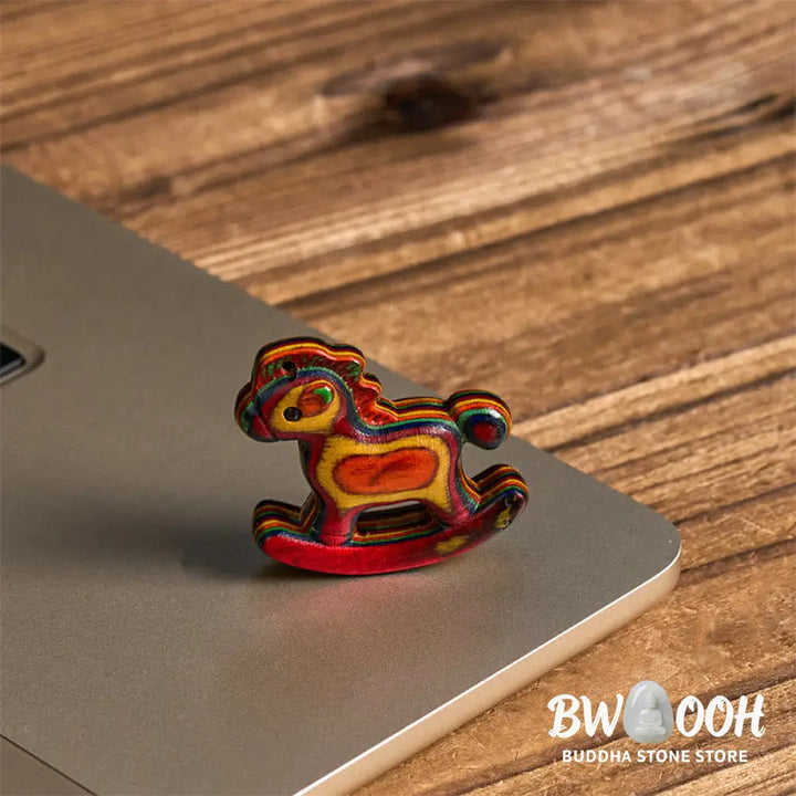 Buddha Stones Year of the Horse Copper Coin Rainbow Eucalyptus Creativity Desk Decoration - Rainbow