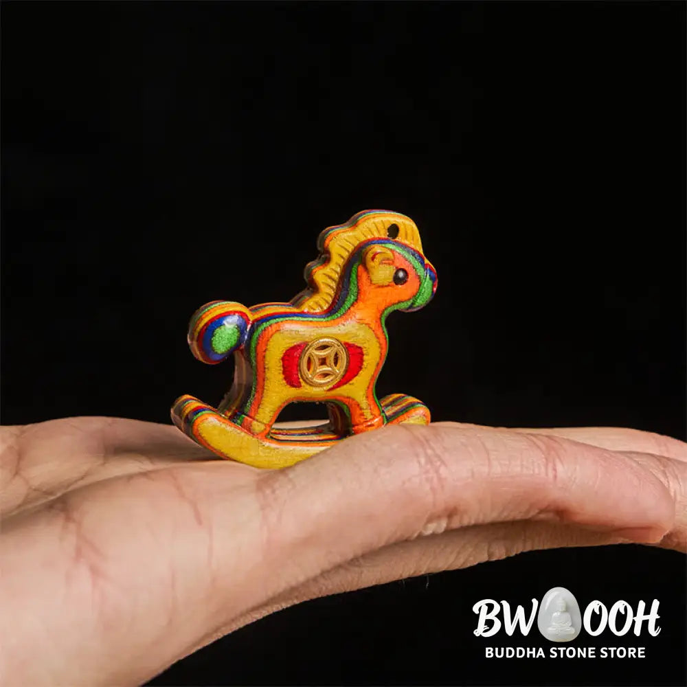 Buddha Stones Year of the Horse Copper Coin Rainbow Eucalyptus Creativity Desk Decoration - Rainbow