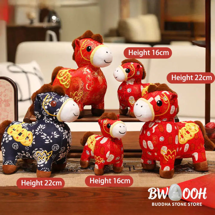 Buddha Stones Year of the Horse Copper Coins Plush Doll Home Decoration - Decorations