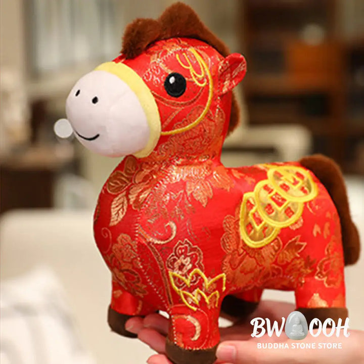 Buddha Stones Year of the Horse Copper Coins Plush Doll Home Decoration - Decorations