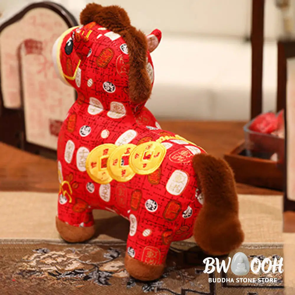 Buddha Stones Year of the Horse Copper Coins Plush Doll Home Decoration - Decorations
