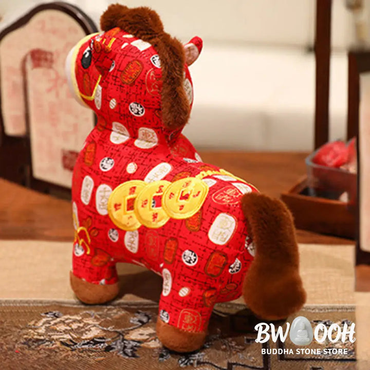 Buddha Stones Year of the Horse Copper Coins Plush Doll Home Decoration - Decorations