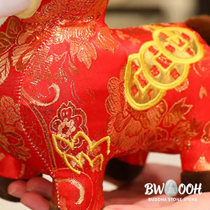 Buddha Stones Year of the Horse Copper Coins Plush Doll Home Decoration - Decorations