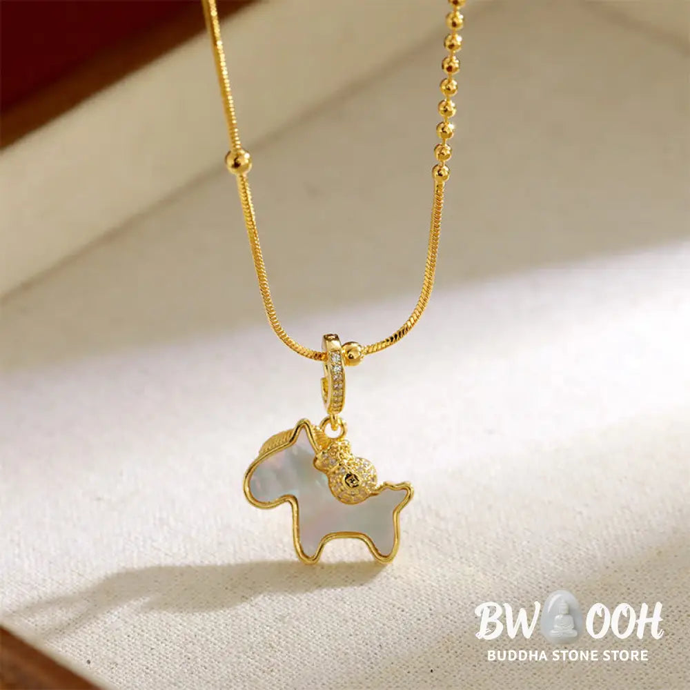 Buddha Stones Year Of The Horse Copper Luck Necklace Pendants - BWOOOH - Copper Horse - Necklaces &amp; Pendants