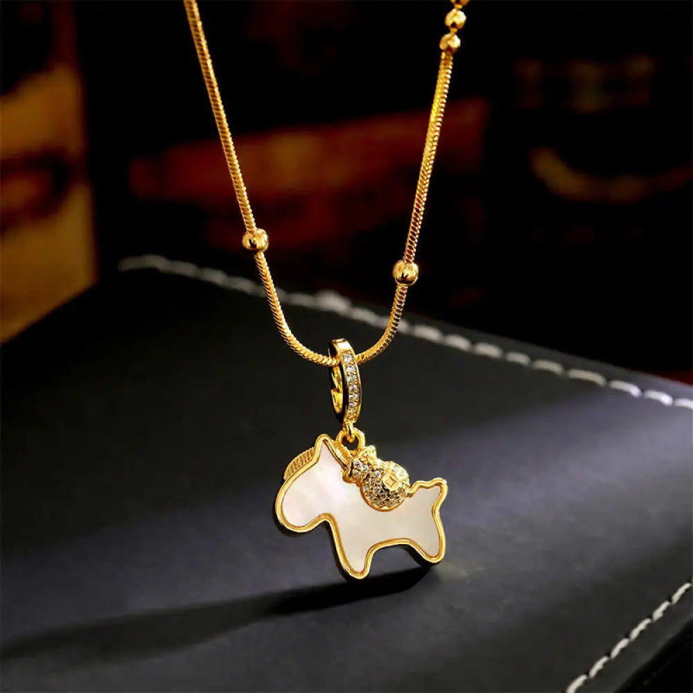 Buddha Stones Year Of The Horse Copper Luck Necklace Pendants - BWOOOH - Copper Horse - Necklaces & Pendants