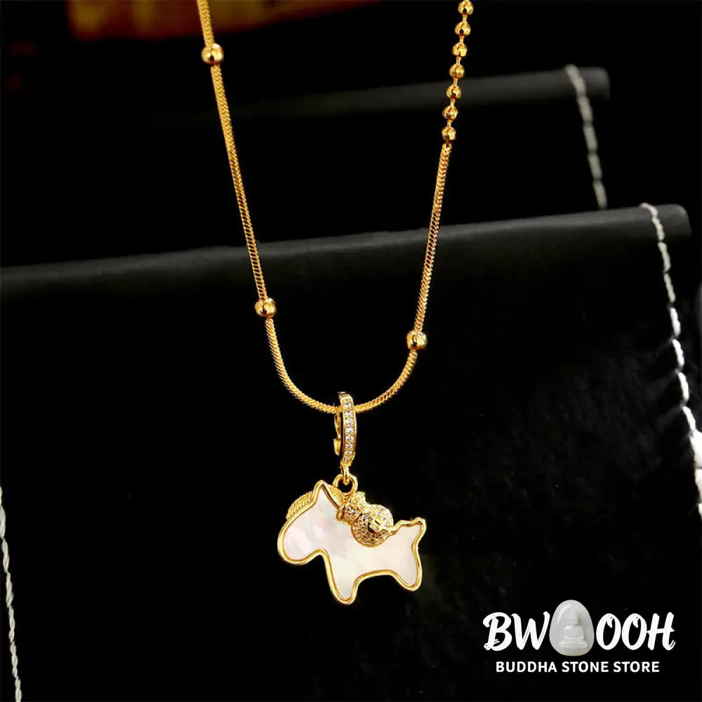 Buddha Stones Year Of The Horse Copper Luck Necklace Pendants - BWOOOH - Copper Horse - Necklaces & Pendants