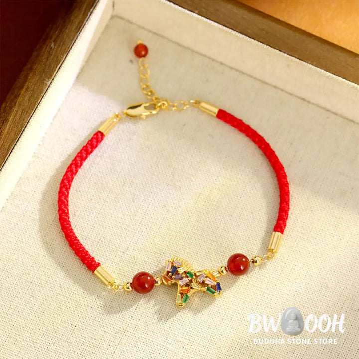 Buddha Stones Year Of The Horse Copper Red Agate Balance Bracelet - Copper Red Agate Horse (Wrist