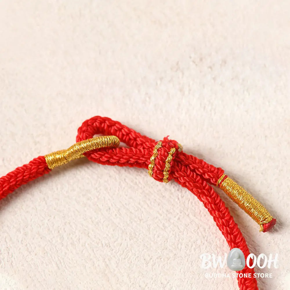 Buddha Stones Year Of The Horse Copper Red String Fu Character Lotus Luck Bracelet - Bracelet