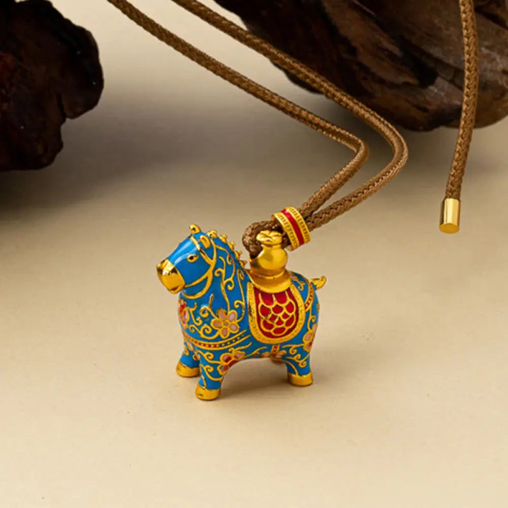 Buddha Stones Year Of The Horse Copper Wealth Necklace Pendants - BWOOOH - Necklaces & Pendants