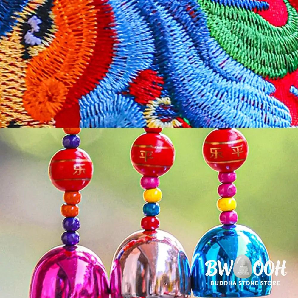 Buddha Stones Year Of The Horse Embroidery Copper Coins Bell Charm Tassel Wealth Success Hanging Decoration - Hanging