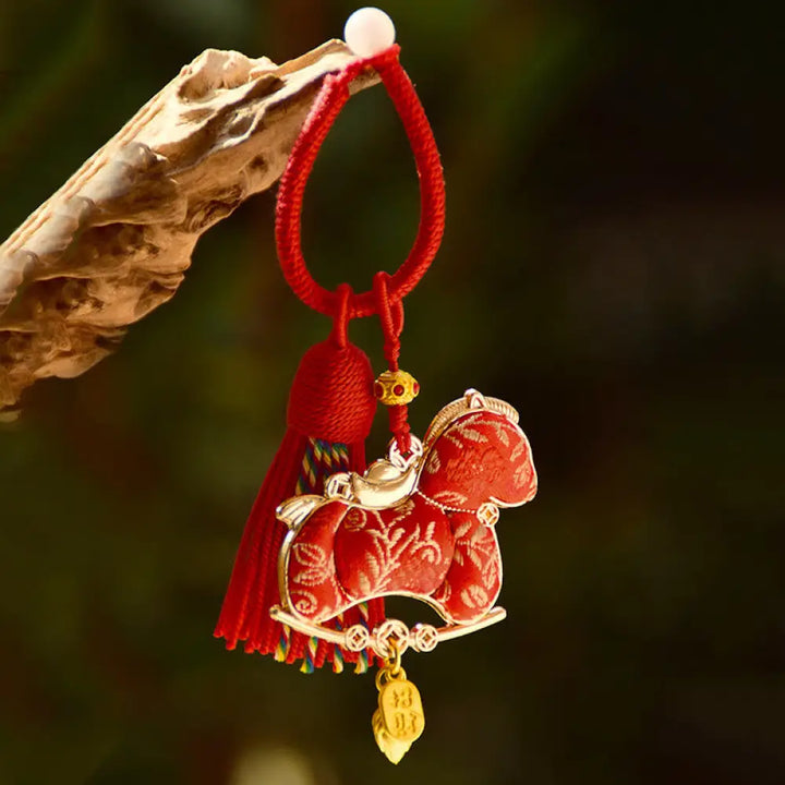 BWOOOH Year Of The Horse Embroidery Freedom Key Chain