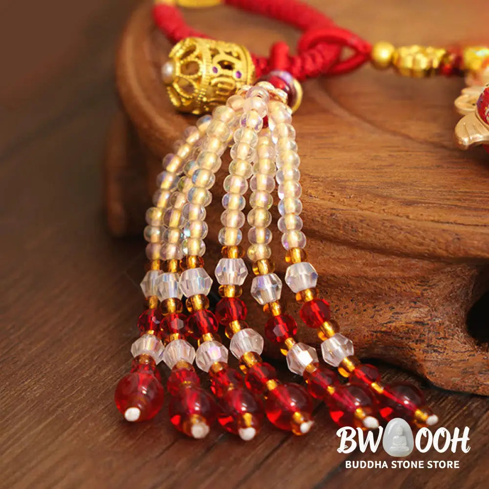 Buddha Stones Year Of The Horse Embroidery Prosperity Key Chain - Key Chain