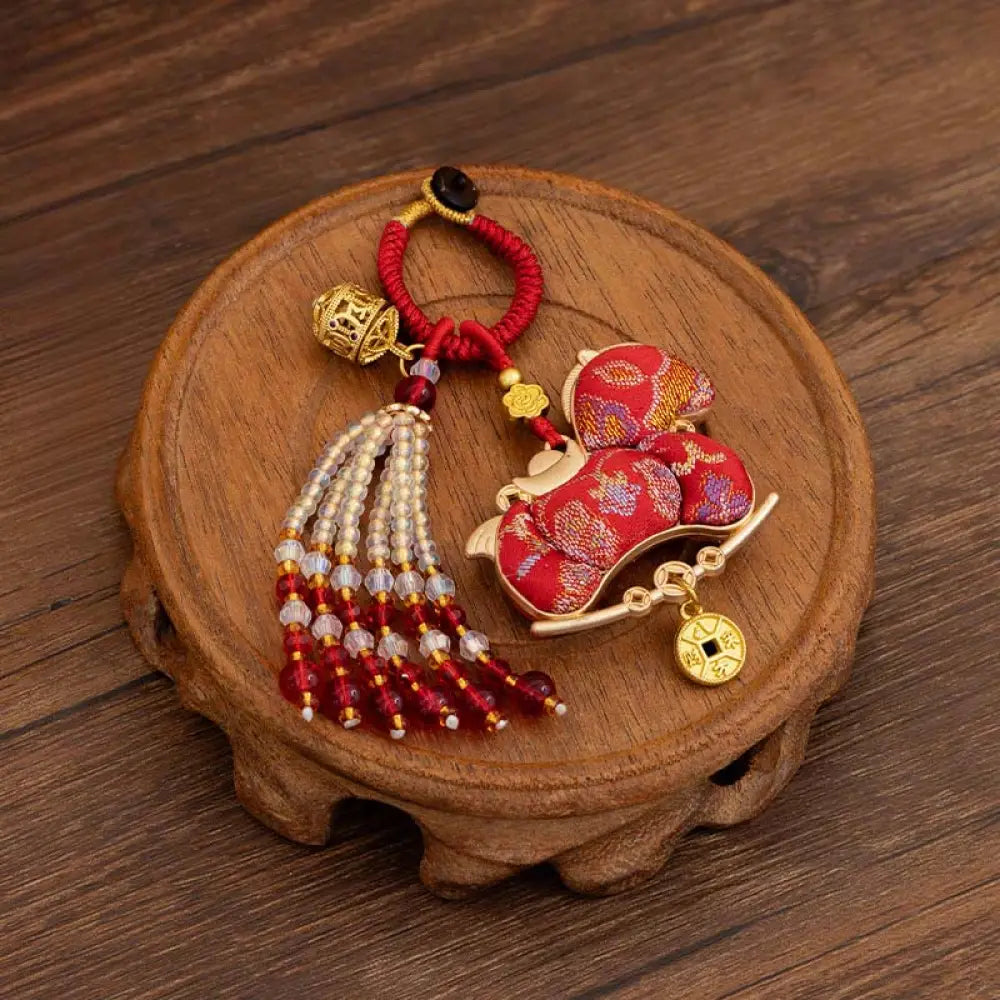 BWOOOH Year Of The Horse Embroidery Prosperity Key Chain