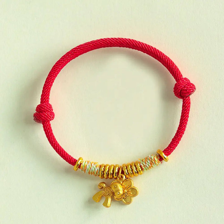 BWOOOH Year Of The Horse Flower Charm Red String Connecti