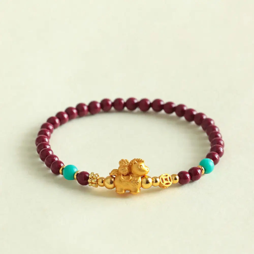 BWOOOH Year Of The Horse Fu Character Cinnabar Calm Brace