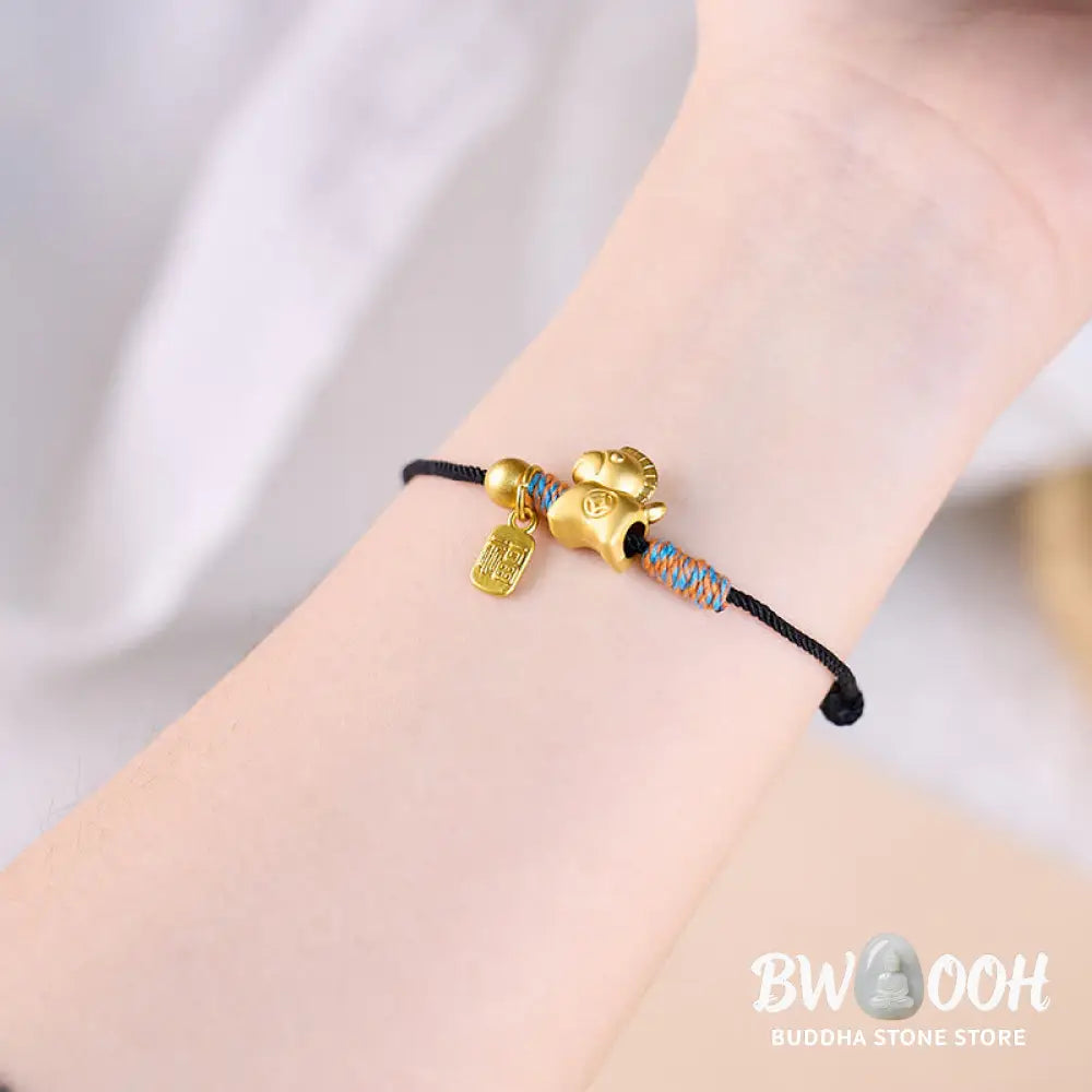 Buddha Stones Year Of The Horse Fu Character Handwoven String Luck Connection Bracelet - Bracelet