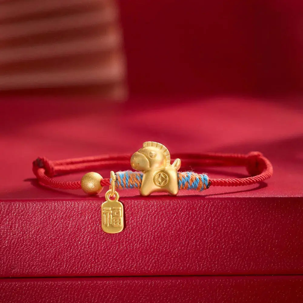 BWOOOH Year Of The Horse Fu Character Handwoven String Lu