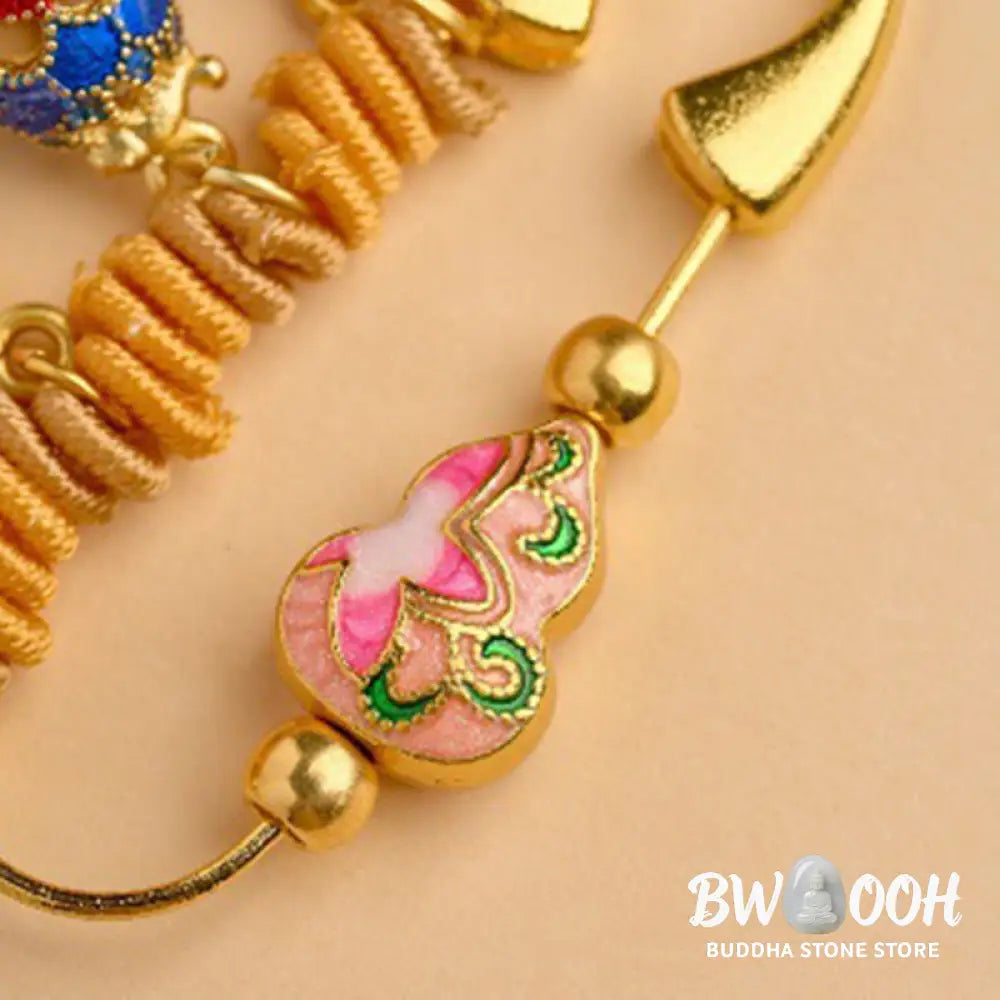 Buddha Stones Year Of The Horse Fu Character Lotus Attract Fortune Ruyi Handle Peace Buckle Luck Brooch - Brooch