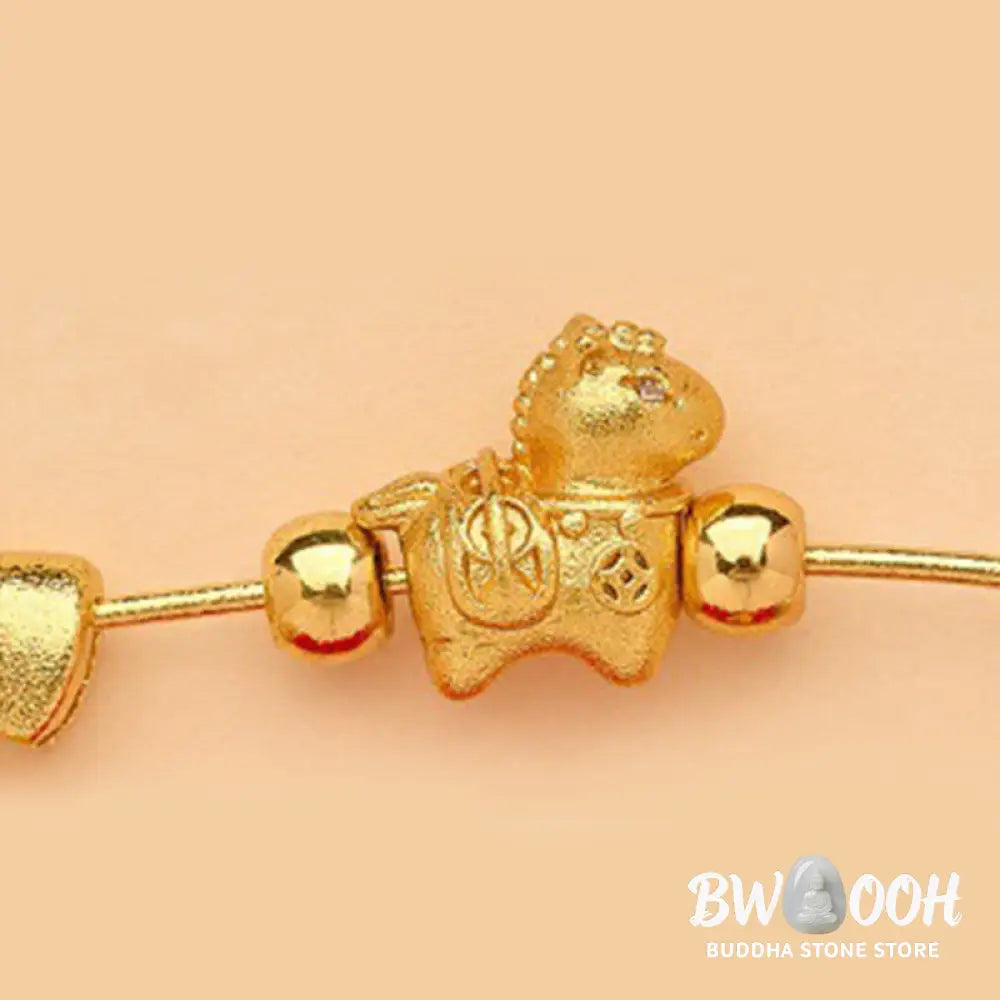 Buddha Stones Year Of The Horse Fu Character Lotus Attract Fortune Ruyi Handle Peace Buckle Luck Brooch - Brooch