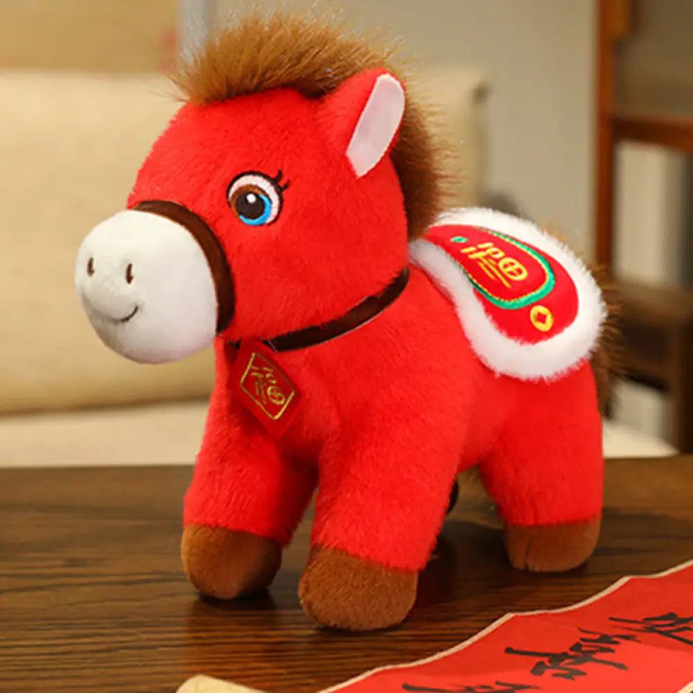 Buddha Stones Year Of The Horse Fu Character Plush Horse Doll Prosperity Fortune Home Decoration - Fu Character Horse