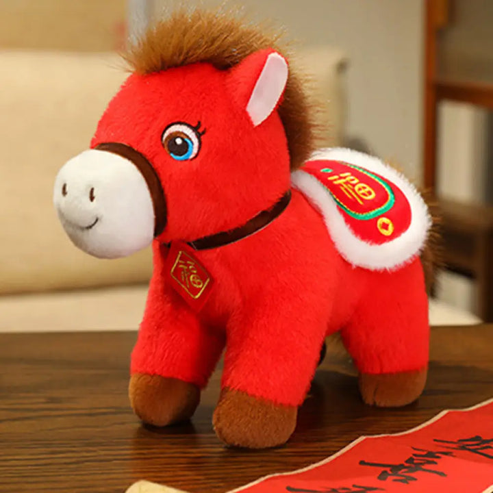 Buddha Stones Year Of The Horse Fu Character Plush Horse Doll Prosperity Fortune Home Decoration - Fu Character Horse