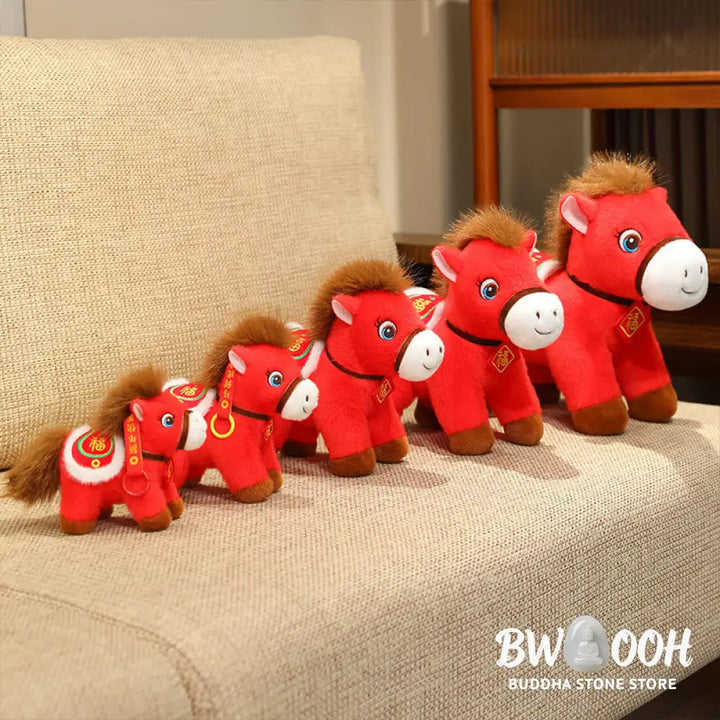 Buddha Stones Year Of The Horse Fu Character Plush Horse Doll Prosperity Fortune Home Decoration - Decorations