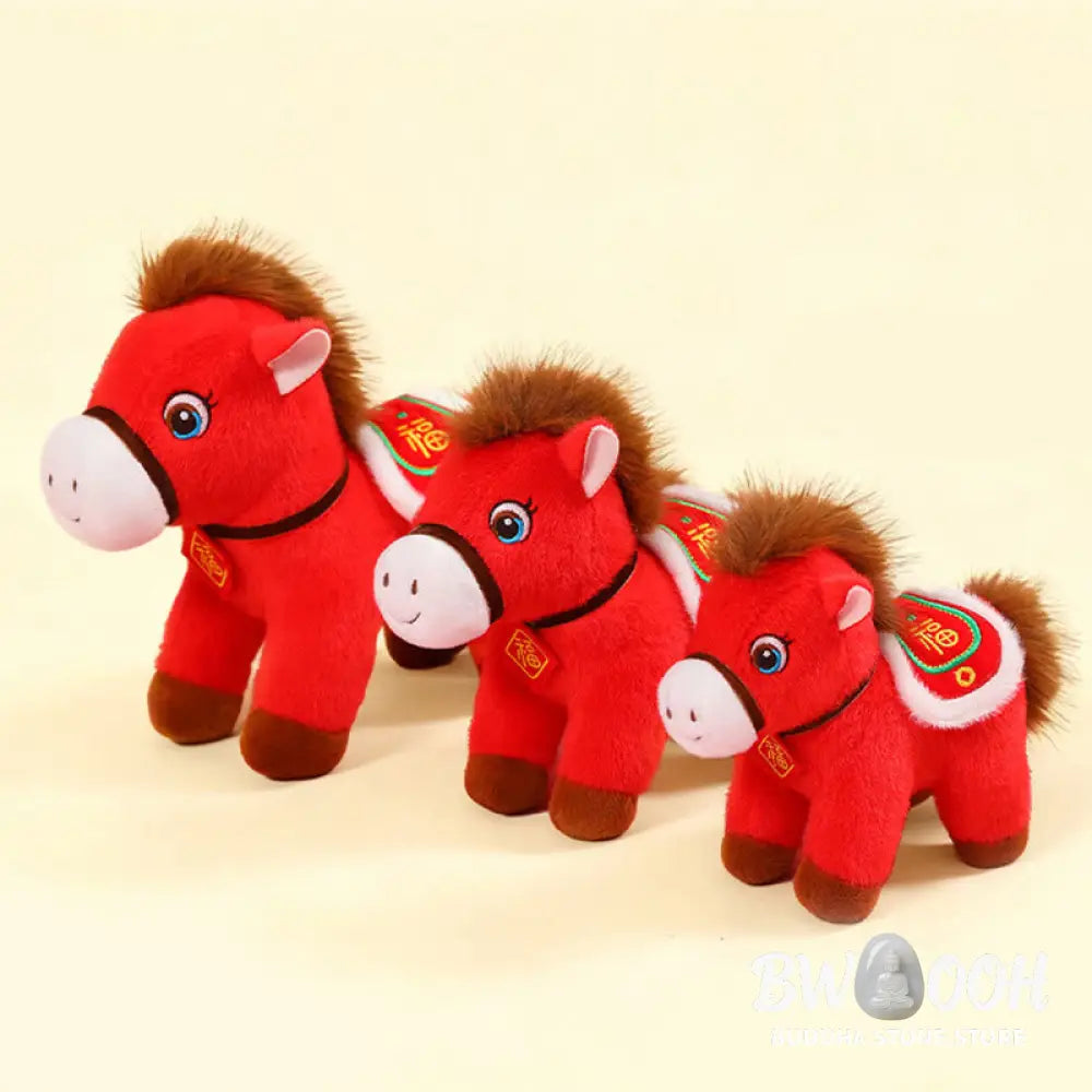 Buddha Stones Year Of The Horse Fu Character Plush Horse Doll Prosperity Fortune Home Decoration - Decorations