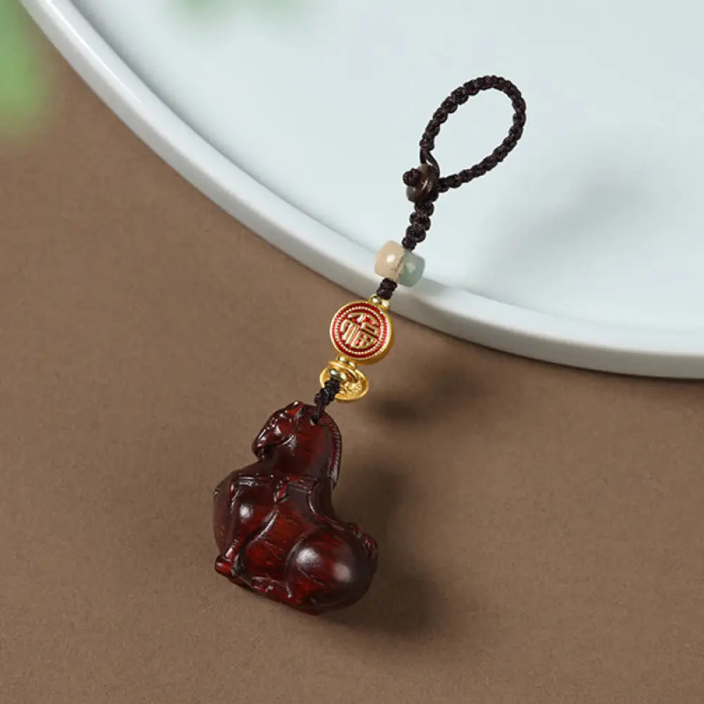 BWOOOH Year Of The Horse Fu Character Small Leaf Red Sand