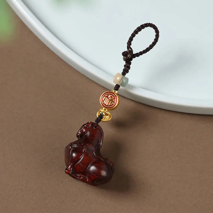 BWOOOH Year Of The Horse Fu Character Small Leaf Red Sand