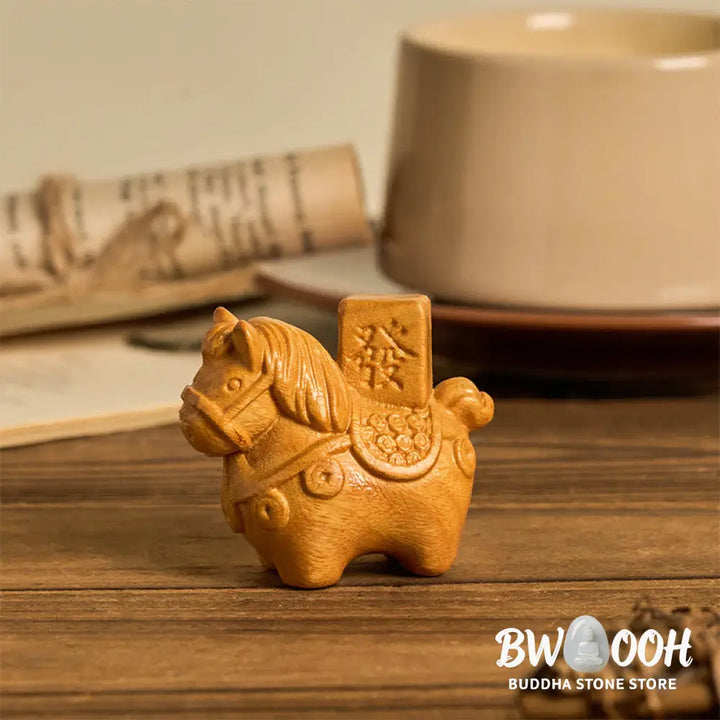 Buddha Stones Year of the Horse Get rich Green Sandalwood Small Leaf Red Sandalwood Linden Wood Animals Positive