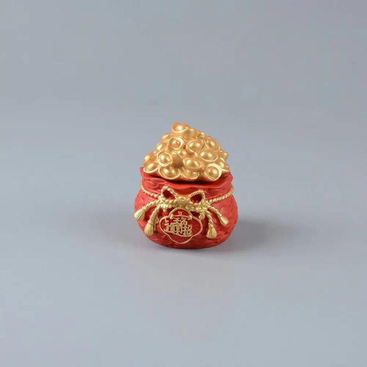 Buddha Stones Year Of The Horse God of Wealth Money Bag Success Prosperity Desk Decoration - Money Bag(7*5.5*5.5cm)
