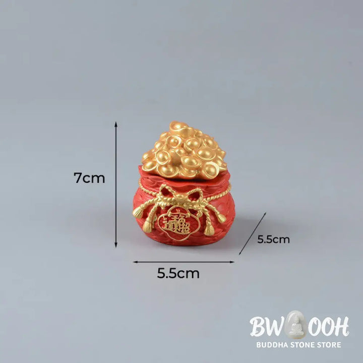 Buddha Stones Year Of The Horse God of Wealth Money Bag Success Prosperity Desk Decoration - Decorations