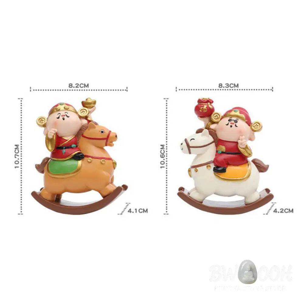 Buddha Stones Year Of The Horse God of Wealth Money Bag Success Prosperity Desk Decoration - Decorations