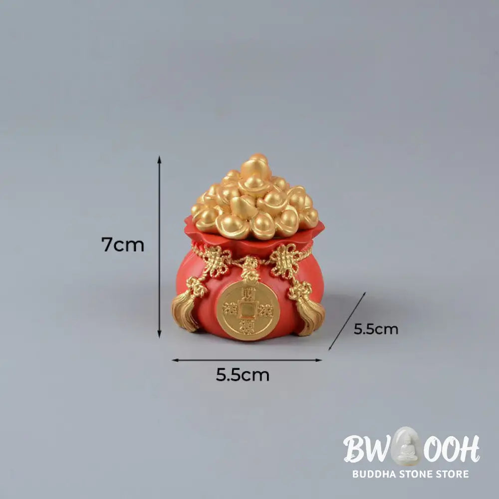 Buddha Stones Year Of The Horse God of Wealth Money Bag Success Prosperity Desk Decoration - Decorations