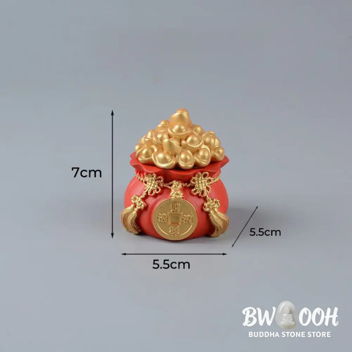 Buddha Stones Year Of The Horse God of Wealth Money Bag Success Prosperity Desk Decoration - Decorations
