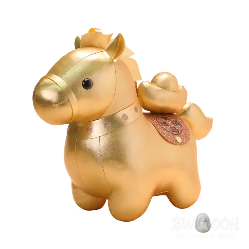 Buddha Stones Year Of The Horse Gold Ingot Cute Pony Doll Prosperity Home Decoration - Decorations
