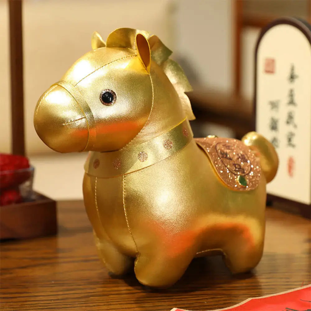 Buddha Stones Year Of The Horse Gold Ingot Cute Pony Doll Prosperity Home Decoration - Horse Without Ingot