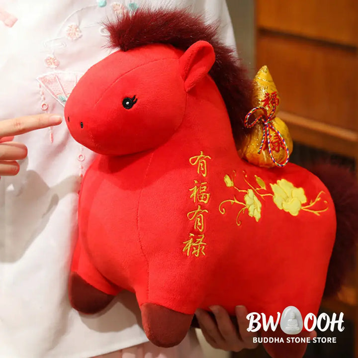 Buddha Stones Year Of The Horse Gourd Plush Doll Desk Fortune Prosperity Decoration - Decorations